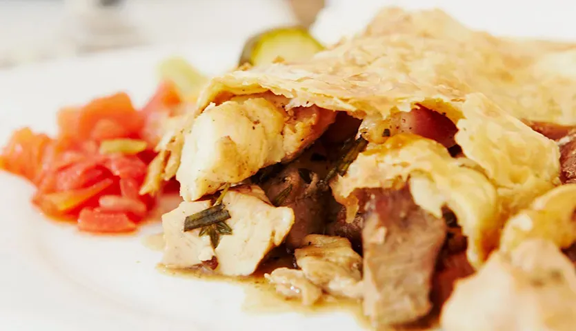 cipate beef pie stew with dough topping